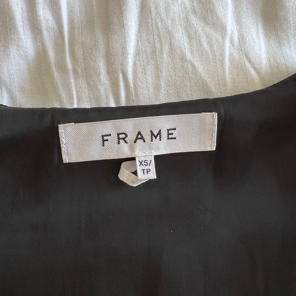 FRAME Women’s Pleated Pleat V Neck Long Sleeve Dress Smocked Black Size XS New - Picture 11 of 16